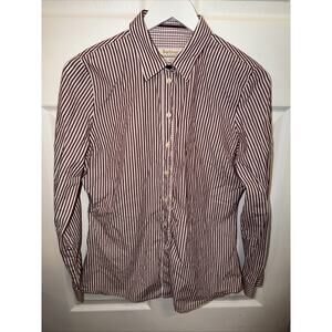Barbour Women’s Holsteiner‎ Shirt Stripe Button Up Size US 10 Slim 100% Cotton